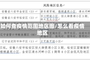 如何查疫情范围地区图/怎么看疫情地区