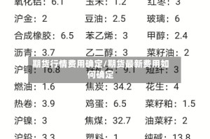 期货行情费用确定/期货最新费用如何确定