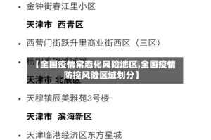 【全国疫情常态化风险地区,全国疫情防控风险区域划分】