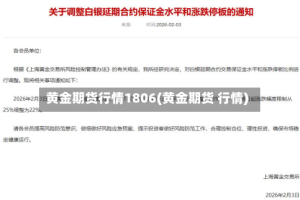 黄金期货行情1806(黄金期货 行情)