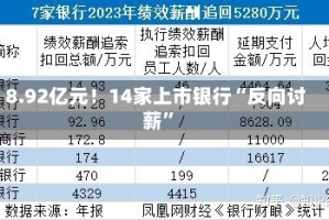 8.92亿元！14家上市银行“反向讨薪”