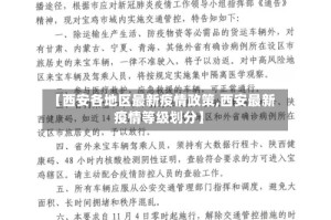 【西安各地区最新疫情政策,西安最新疫情等级划分】