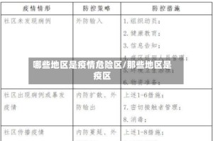 哪些地区是疫情危险区/那些地区是疫区