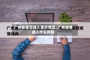 广州疫情已进入流行地区/广州疫情进入什么阶段