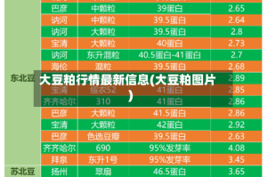 大豆粕行情最新信息(大豆粕图片)