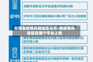 在哪查疫情风险地区乌市/查疫情风险区在哪个平台上查