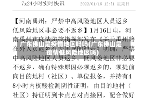 广东佛山是疫情地区吗吗(广东佛山是疫情低风险地区吗)