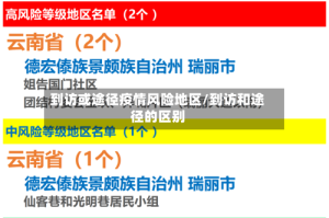 到访或途径疫情风险地区/到访和途径的区别