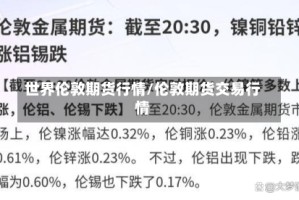 世界伦敦期货行情/伦敦期货交易行情