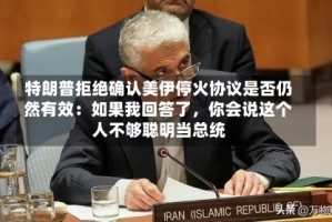 特朗普拒绝确认美伊停火协议是否仍然有效：如果我回答了，你会说这个人不够聪明当总统