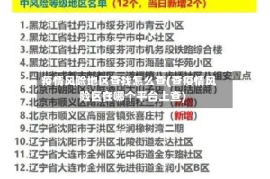 疫情风险地区查找怎么查(查疫情风险区在哪个平台上查)