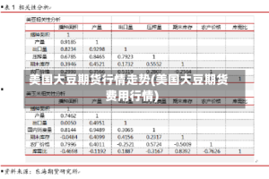 美国大豆期货行情走势(美国大豆期货费用行情)