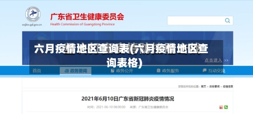 六月疫情地区查询表(六月疫情地区查询表格)-第2张图片