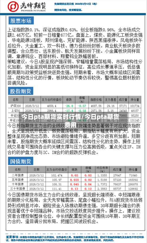 今日pta期货实时行情/今日pta期货费用-第2张图片