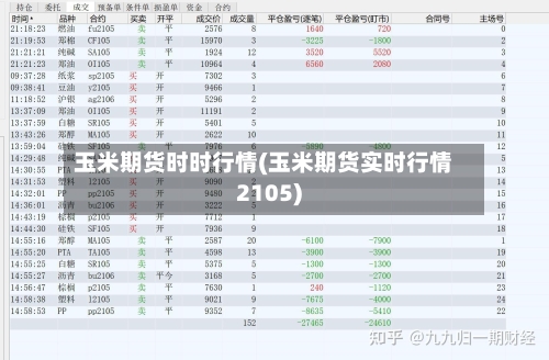 玉米期货时时行情(玉米期货实时行情2105)-第1张图片