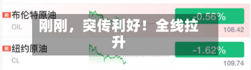 刚刚，突传利好！全线拉升-第1张图片