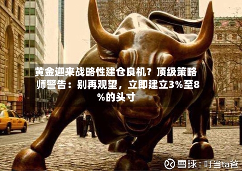 黄金迎来战略性建仓良机？顶级策略师警告：别再观望	，立即建立3%至8%的头寸-第1张图片