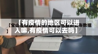 【有疫情的地区可以进入嘛,有疫情可以去吗】-第1张图片