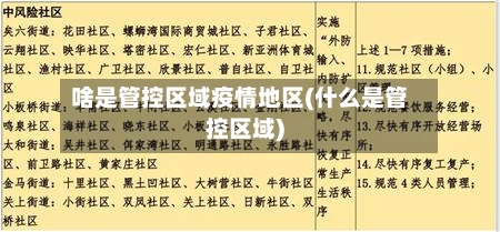 啥是管控区域疫情地区(什么是管控区域)-第1张图片