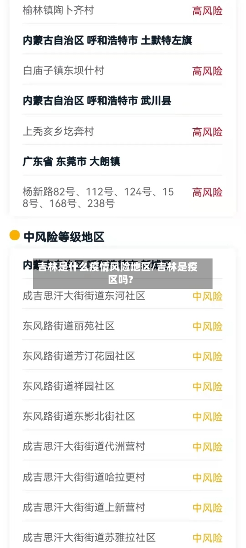 吉林是什么疫情风险地区/吉林是疫区吗?-第2张图片